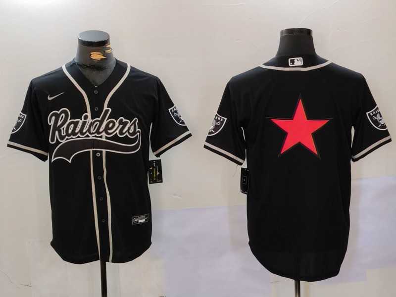 Mens Las Vegas Raiders Black Team Big Logo With Patch Cool Base Stitched Baseball Jerseys->las vegas raiders->NFL Jersey